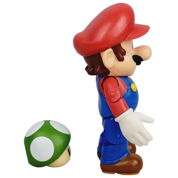 Nintendo Super Mario 4" Mario Figure with 1-Up Mushroom - Jakks 2015 - Picture 2 of 4